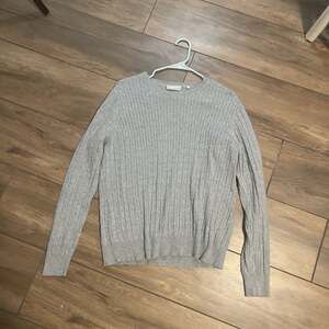 Gray Knit Crewneck Sweater